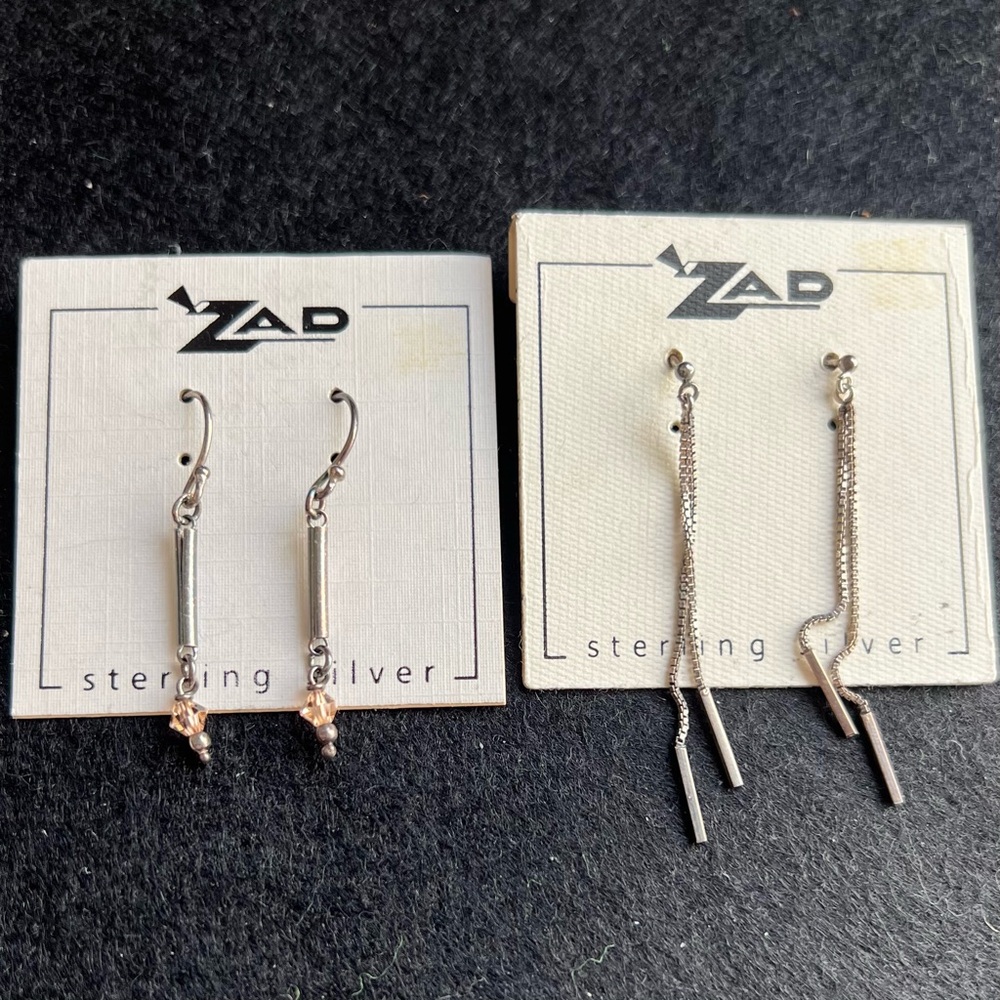 🆕 ZAD Sterling Silver Earring Duo